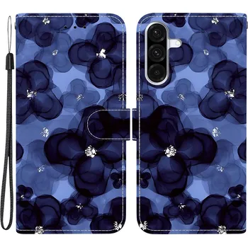 Pouzdro na tablet VSECHNONAMOBIL 126333 ART Peněženkový obal pro Samsung Galaxy A56 INK BLUE FLOWER