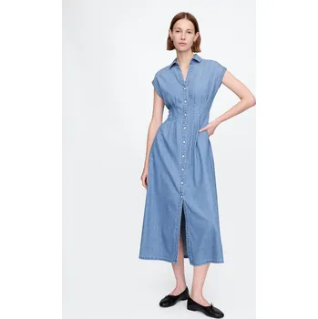 Dámské šaty GAP Dámské Džínové košilové maxi šaty Americana 717176-00 Velikost: XS Tričko zdarma při nákupu nad 3000,-!