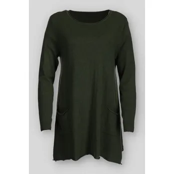Dámské šaty Tunika s kapsami úplet 1833 barva: zelená-khaki