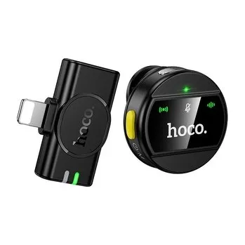 Mikrofon Bezdrátový mikrofon Hoco L21, magnetický, Lightning konektor, černý