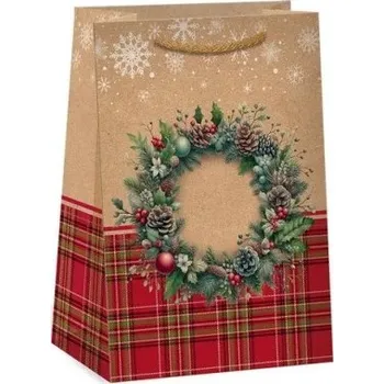 Dárková taška Vánoční dárková taška NATUR - 13 x 18 cm - 0824-0098