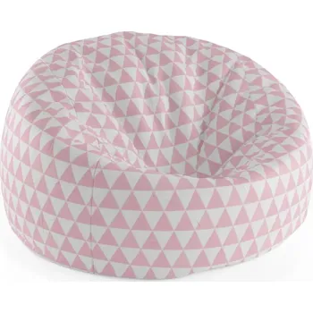 Sedací pytel Sablio Sedací vak Cocoon Růžové a bílé trojúhelníky - 115 x 75 cm x 45 cm