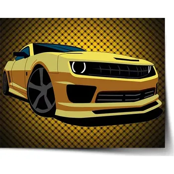 Plakát Sablio Plakát Chevrolet Camaro Žlutá mřížka - 60x40 cm