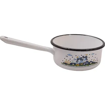 Hrnec Rendlík smalt bílý potisk husy 1 L (elegance a nostalgie smaltovaného rendlíku s potiskem husy 1 L)