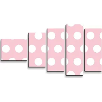Obraz Sablio Obraz - 5-dílný Bílé tečky - 100x60 cm