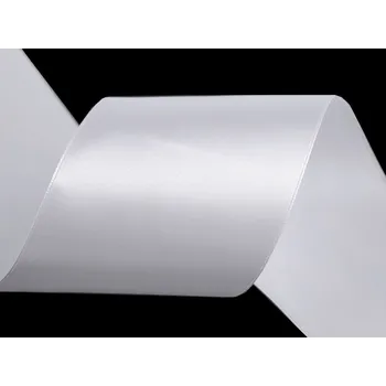 Atlasová stuha šíře 73 mm, barva bílá