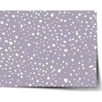 Plakát Sablio Plakát Bílé flíčky na fialové - 60x40 cm