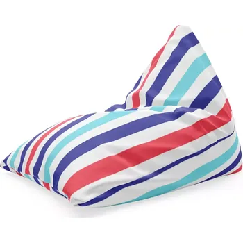 Sedací pytel Sablio Sedací vak Triangl Barevné veselé pruhy: 120 x 100 x 100 cm