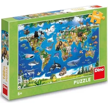 Dětské zboží Dino Puzzle Mapa zvířat 100 XL dílků