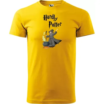 Pánské tričko Sablio Tričko s potiskem Hardly Potter - žluté M
