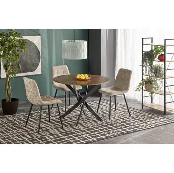 Jídelní stůl Kulatý stůl EDGAR ořechový / černý - Halmar 100x55 cm