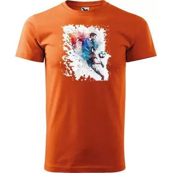 Pánské tričko Sablio Tričko s potiskem Fotbalista 4 - oranžové XL