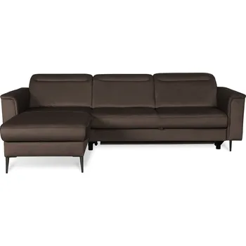 Sedací souprava Levý rohový gauč Santini s funkcí spaní typu delfín, nastavitelnými záhlavníky a úložným prostorem - Vero jaguar 2168 245x81 cm