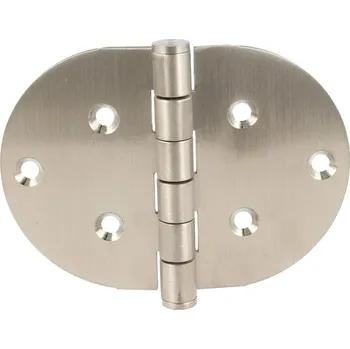 pant Dveřní pant pro sanitární příčky, nerez, viditelné šrouby, oblý, Nr.4