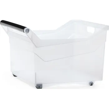 Úložný box Krabička na kolečkách průhledný