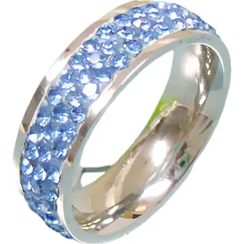 Prsten Prsten s modrými kamínky, šířka 6 mm, elegantní design pro každodenní nošení. 59,5