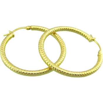 Náušnice Náušnice s vlnkovaným vzorem, průměr 30 mm, šířka 3 mm, lehké a elegantní.