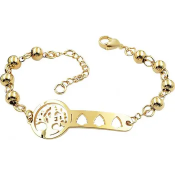 Náramek Náramek s klíčem a stromem života v zlaté barvě, 170 mm, 6 mm, 16 mm, 40 mm.