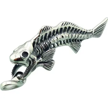 Přívěsek Přívěsek Rybí kost v stříbrné barvě, rozměry 80x15 mm, hmotnost 33 g.