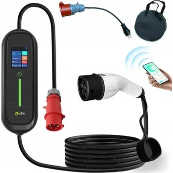 Nabíjecí stanice pro elektromobil Nabíječka Zencar 11 kW s adaptérem 230 V pro elektromobily (EV) a plug-in hybridy (PHEV)