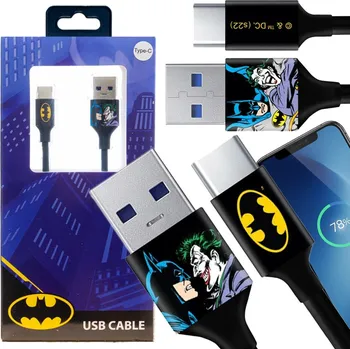 Datový kabel USB Kabel - Typ C 1M Batman Rychlé Nabíjení a Přenos Dat