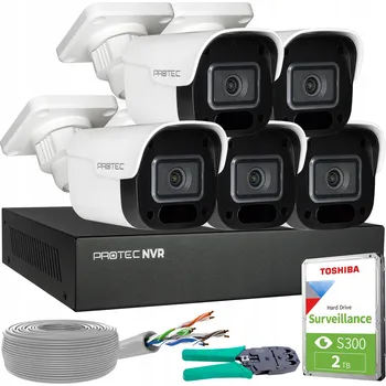 IP kamera Monitorovací sada 5 IP PoE kamer 4Mpx s mikrofonem, online náhled a HDD