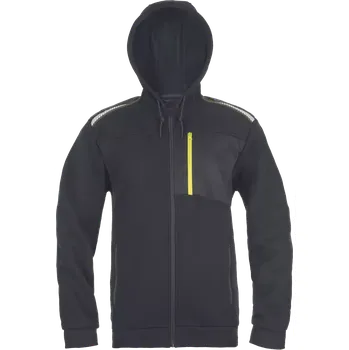 Pánská mikina Mikina pánská s kapucí EMERTON STR, barva černá/žlutá, vel. XXXXL