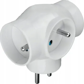 Elektrická zásuvka Elektrická Zásuvka 3 zásuvky s uzemněním rozbočka DPM bílá 901