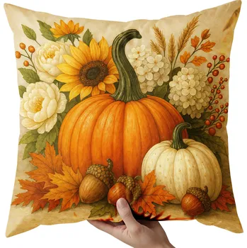 Povlak na dekorativní polštářek Podzimní povlak na dekorativní polštář 40x40 cm - dýně