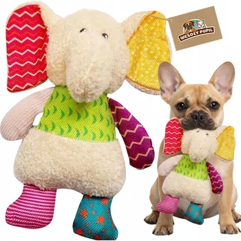 Hračka pro psa ZABAWKA DLA PSA szczeniaka SŁONIK maskotka mazlíček PÍSKACÍ JUNIOR