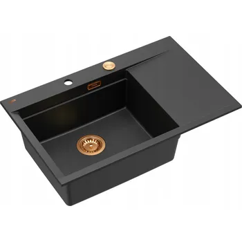 Granitový dřez Jednokomorový granitový dřez Quadron černý