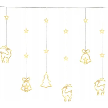 Vánoční dekorace Lampki Świąteczne LED Girlanda 138 LED Teplé bílé světlo Dekorace na okno