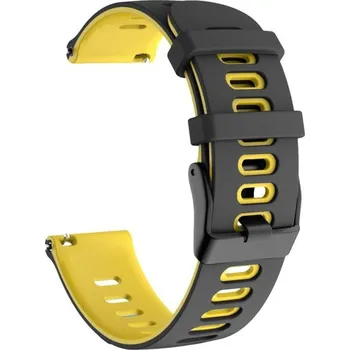 VSECHNONAMOBIL 126026 Sportovní Vyměnitelný silikonový řemínek Amazfit T-Rex 3 Pro 48mm BLACK-YELLOW