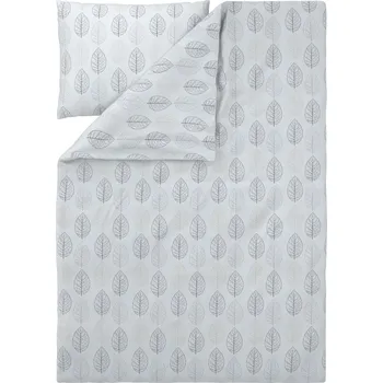 Povlečení LIVARNO® Ložní povlečení z jemného flanelu, 140 x 200 cm, 70 x 90 cm (listy/bílá)