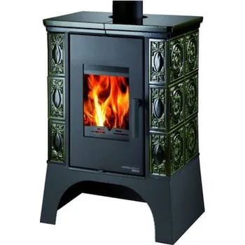 Krbová kamna HAAS+SOHN Empoli AL II zelená/černý sokl, s výměníkem
