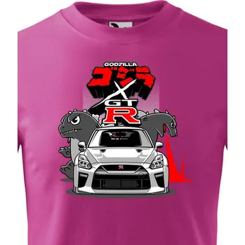 Chlapecké oblečení Dětské tričko Nissan GTR Godzilla, Barva Purpurová, Velikost 110 cm/4 roky, Canvas Dětské tričko Bezvatriko.cz 1852
