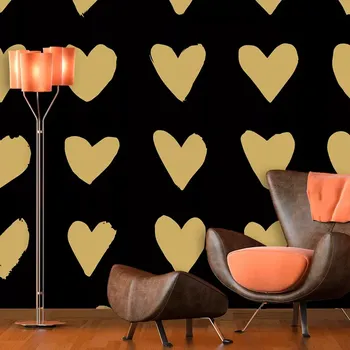 Tapeta Sablio Tapeta Zlatá srdíčka - 125x75 cm