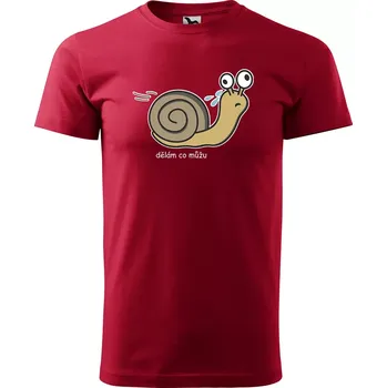 Sablio Tričko s potiskem Dělám co můžu šnek - červené S