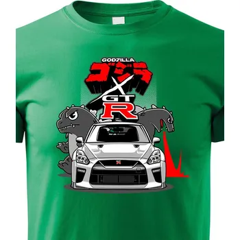 Chlapecké tričko Dětské tričko Nissan GTR Godzilla, Barva Zelená, Velikost 158 cm/12 roků, Canvas Dětské tričko Bezvatriko.cz 1852