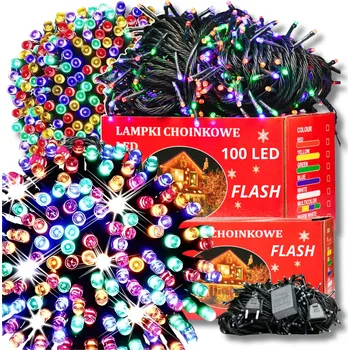 Vánoce Vánoční osvětlení na stromeček 100 LED vánoční světýlka s blikáním uvnitř 8 m 51 - 100 světýlek