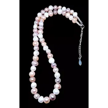 Náhrdelník Náhrdelník pravé říční perly trikolora, cca 47cm bílá