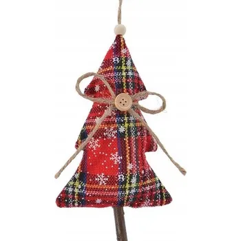 Vánoční ozdoba Závěsná ozdoba na stromeček vánoční ozdobná jedlička 19 cm
