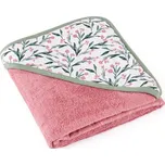 PETITE&MARS Osuška bambusová s kapucí 100 x 100 cm - Loulou Pink Meadow