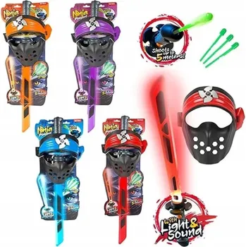 Dětská zbraň Světelný meč Ninja Světlo Zvuk Střílející výstřely Maska jako Dárek