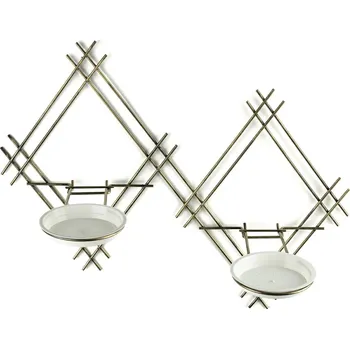 Květináč NÁSTĚNNÝ DRŽÁK NA KVĚTINÁČ EVELIN 41X60X26 CM ZLATÁ