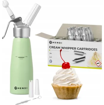 Sifon Zelený Pastelový Sifon na Šlehačku 0,5L + 24 Bombiček N2O Hendi 975879
