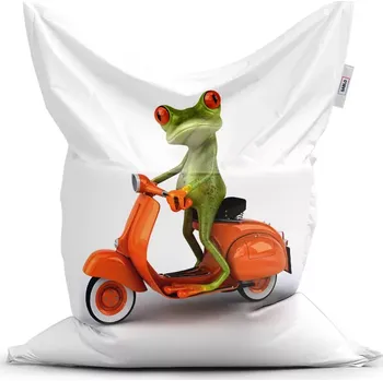 Sedací pytel Sablio Sedací vak Classic Žába na motorce - 150x100 cm