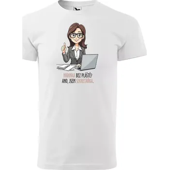 Sablio Tričko s potiskem Hrdinka bez pláště? Ano, jsem sekretářka - bílé S