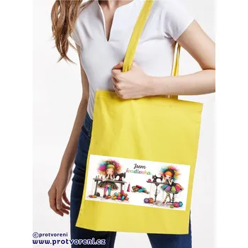 Nákupní taška Taška s potiskem Textilní taška, Jsem švadlenka, 41x37cm, mix barev, 1 kus Vyberte si barvu ZDE:: žlutá