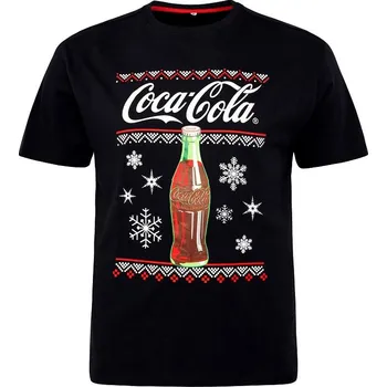 Pánské tričko 53356 NORTH černé potisk Coca Cola v krátký rukáv 5XL - 8XL NORTH - 5XL